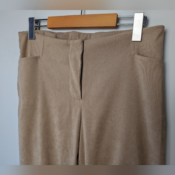 LE CHÂTEAU Vintage Y2K 2000 Flare Suede Effect Women Pants Size 11 Western Boho - Picture 2 of 14